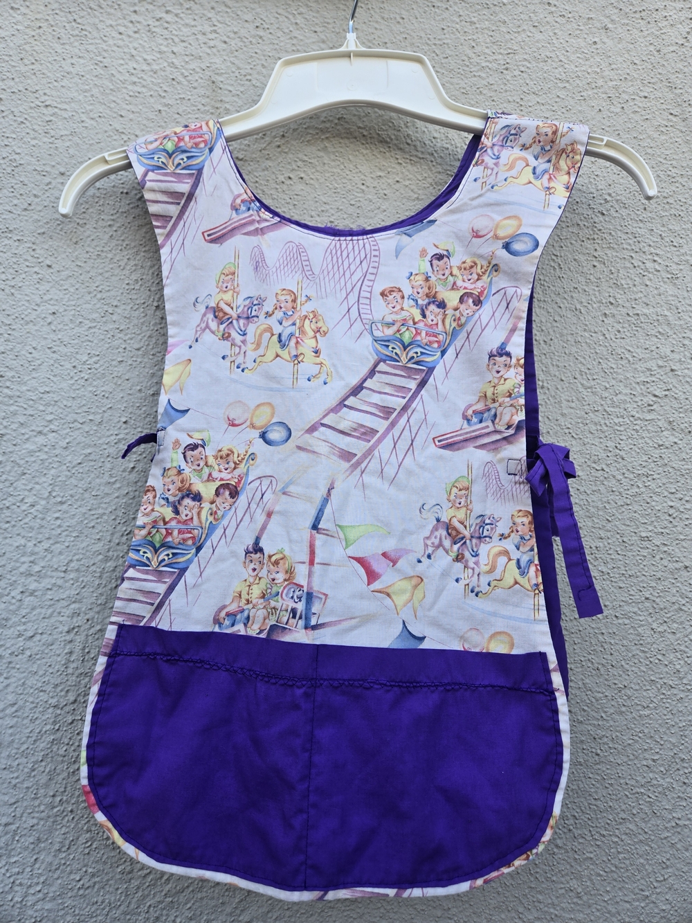 Kids Purple Carnival Print Apron
